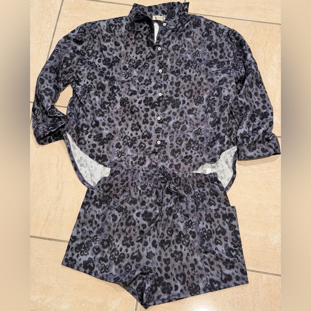 ✨NWT✨ Free People Early Morning Cottob Short PJs Size Small Color Evening Combo